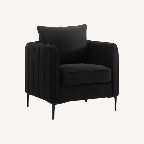 Used Amazon Black Velvet Accent Chair for sale on AptDeco