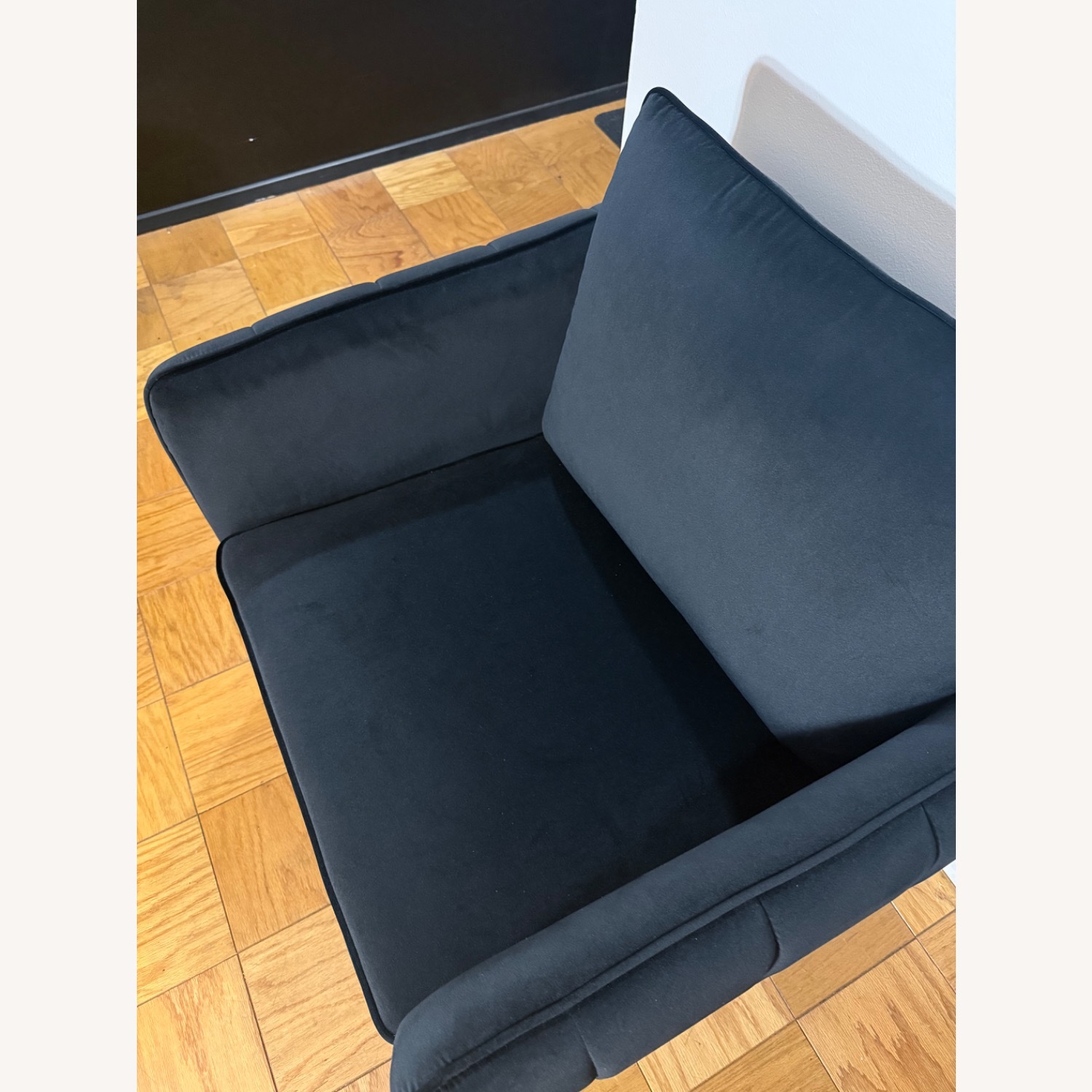 Amazon Black Velvet Accent Chair - image-5
