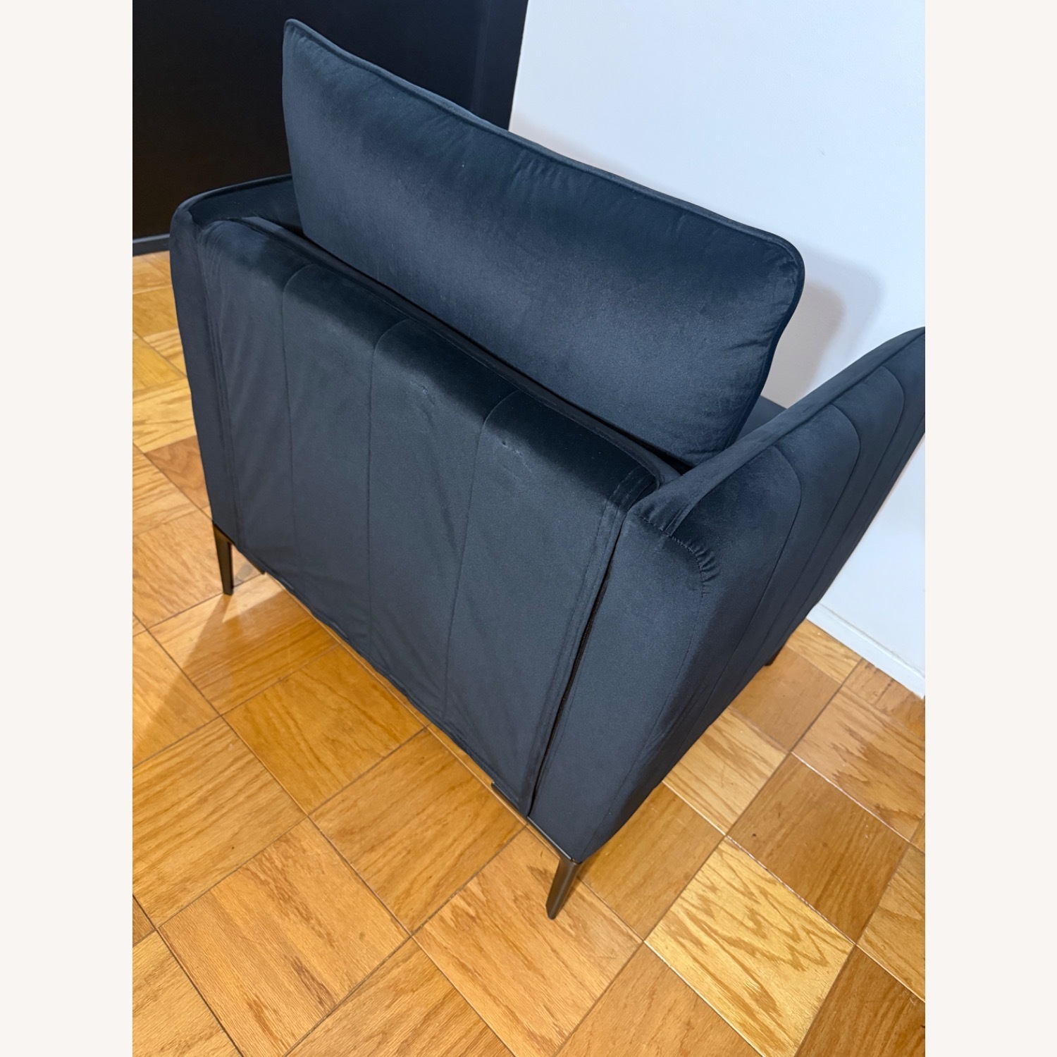Amazon Black Velvet Accent Chair - image-6