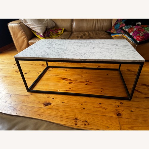 Used West Elm White Marble Coffee Table for sale on AptDeco
