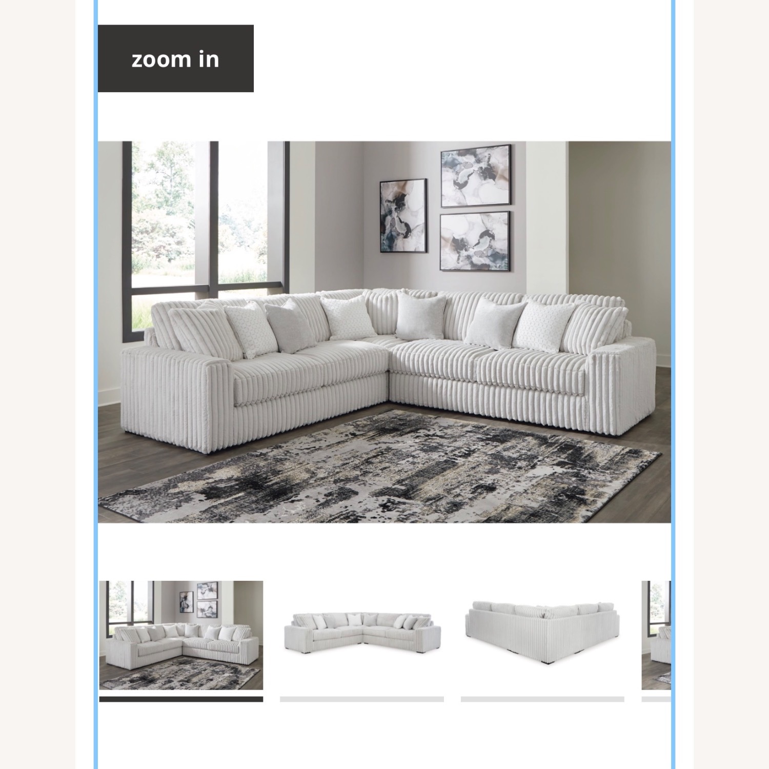 Stupendous Neutral Gray Fur Sectional 3 Piece - image-3