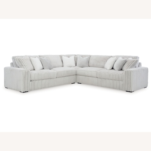 Used Stupendous Neutral Gray Fur Sectional 3 Piece for sale on AptDeco