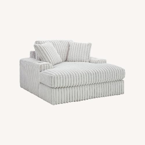 Used Ashley Furniture White Fabric Chaise Lounge for sale on AptDeco