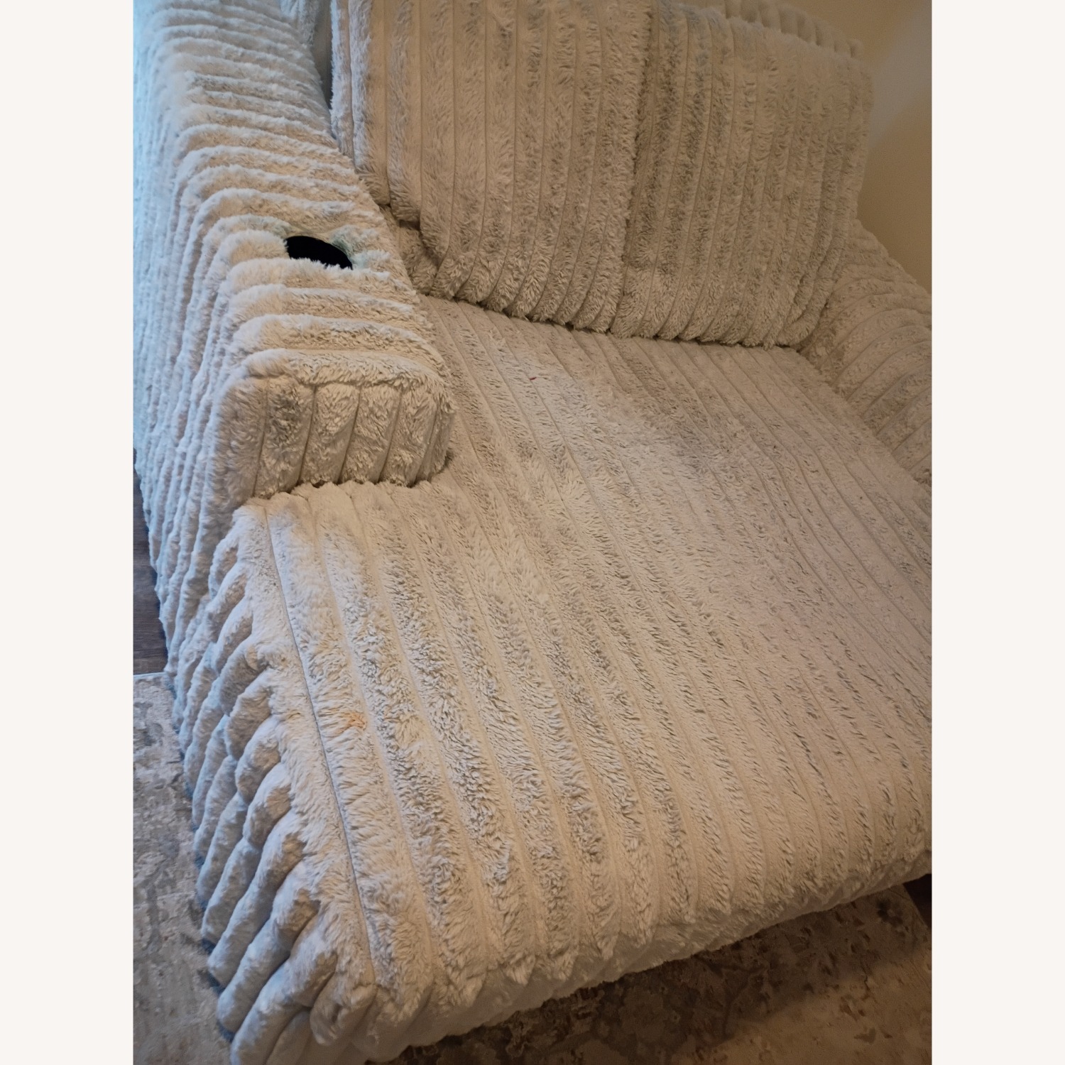 Ashley Furniture White Fabric Chaise Lounge - image-4