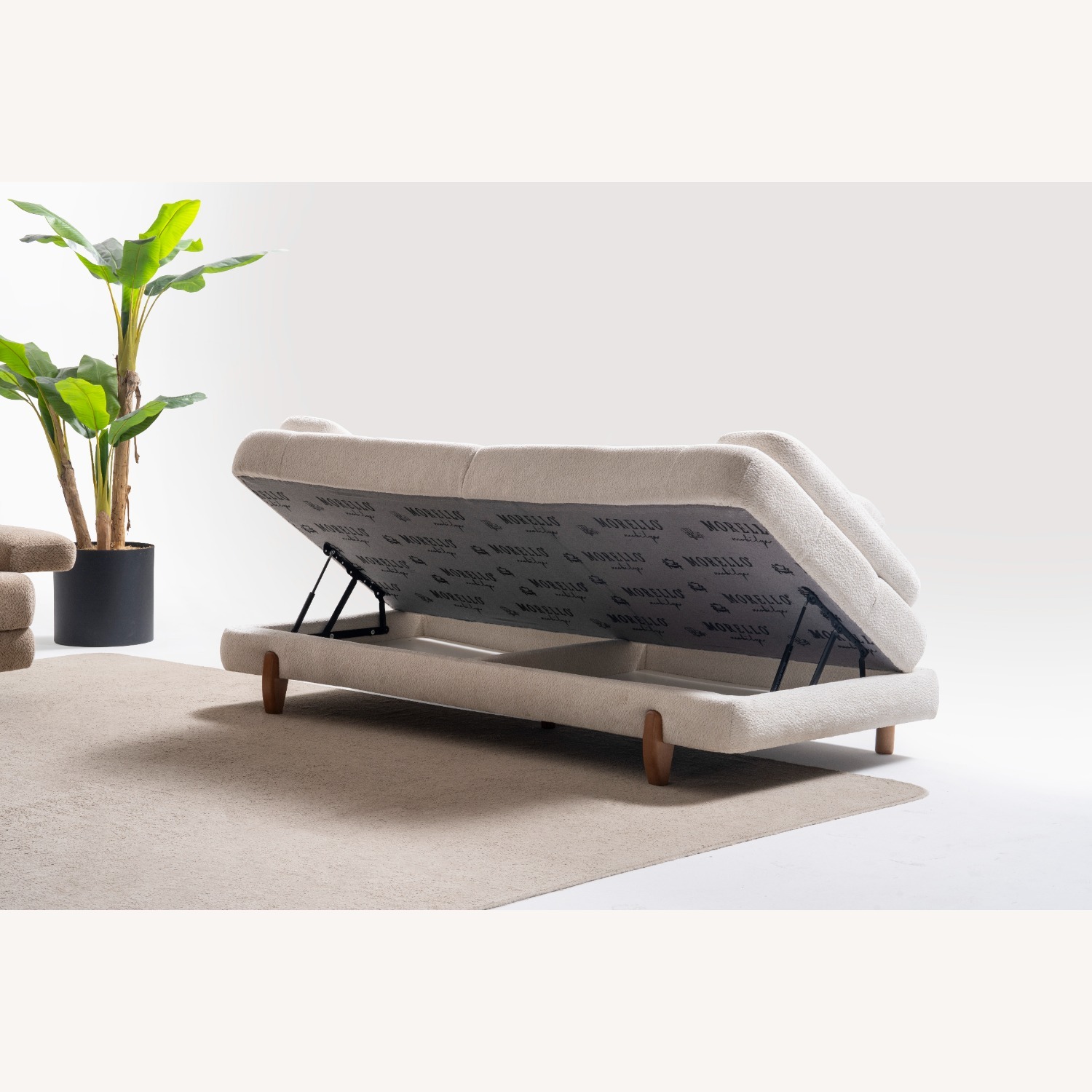 White Wood 3+ Seater Sofa - image-2