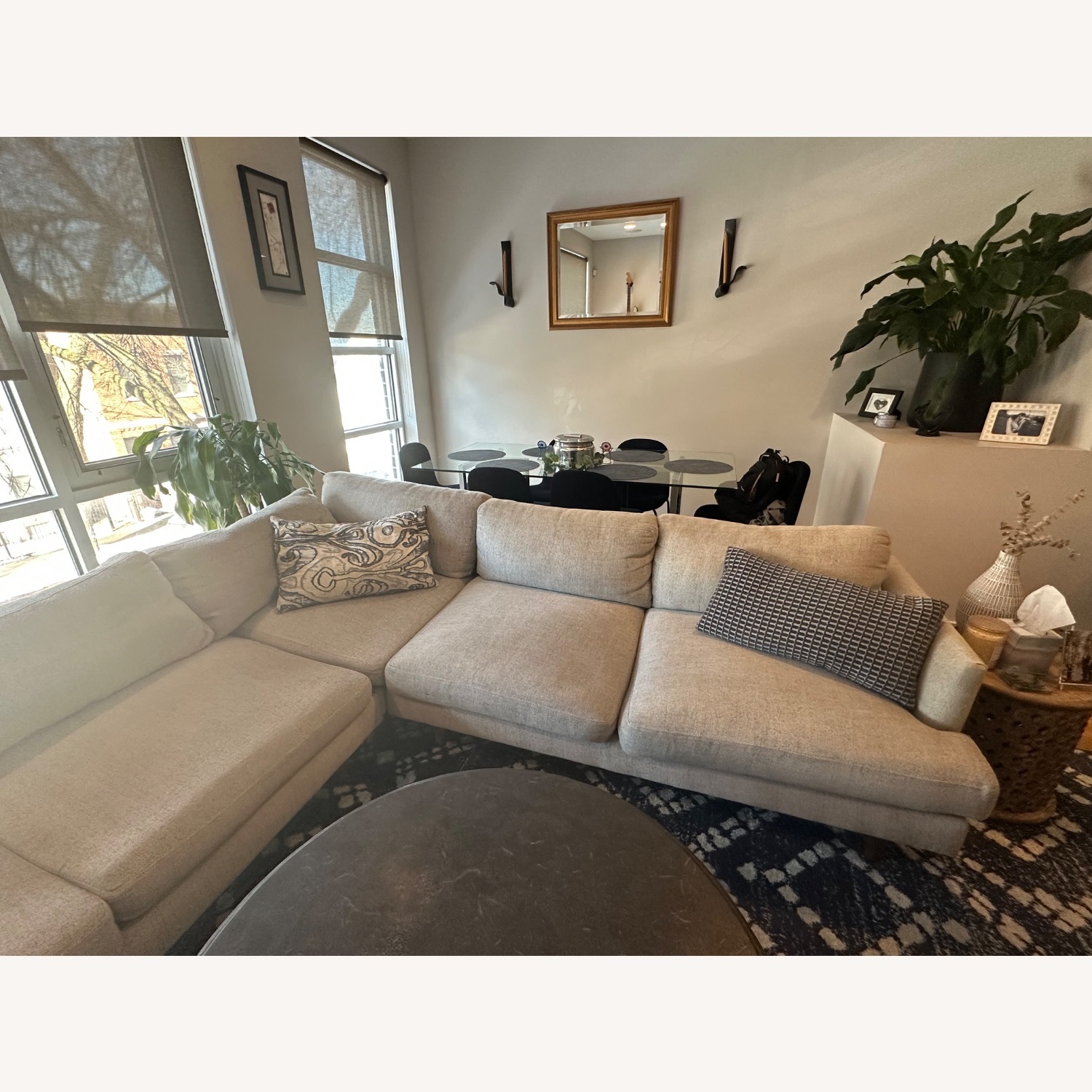 West Elm Light Gray Fabric 3+ Piece Sectional - image-4