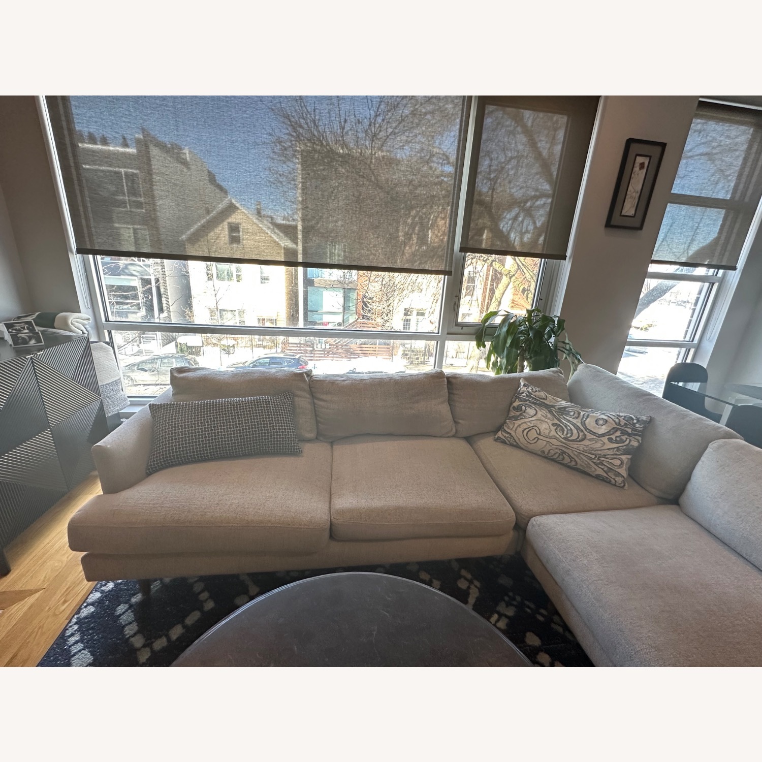 West Elm Light Gray Fabric 3+ Piece Sectional - image-3