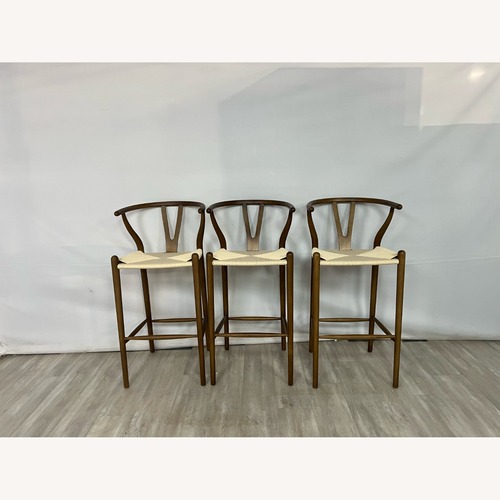 Used Rove Concepts Wishbone Bar Stool Set of 3 for sale on AptDeco