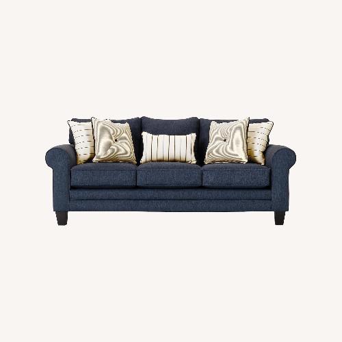 Used Raymour & Flanigan Navy McKinley Sofa for sale on AptDeco