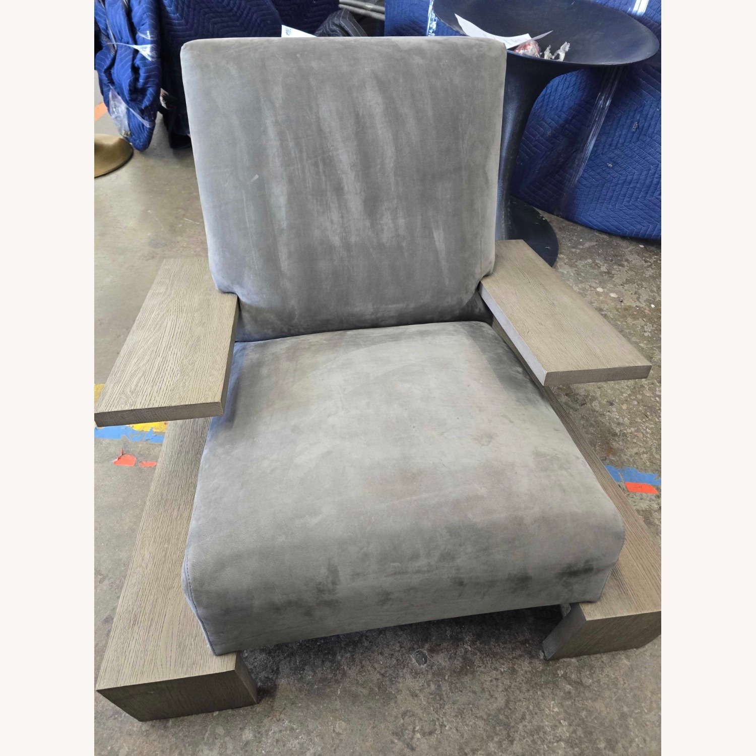 Restoration Hardware Light Gray Accent Chair - image-5