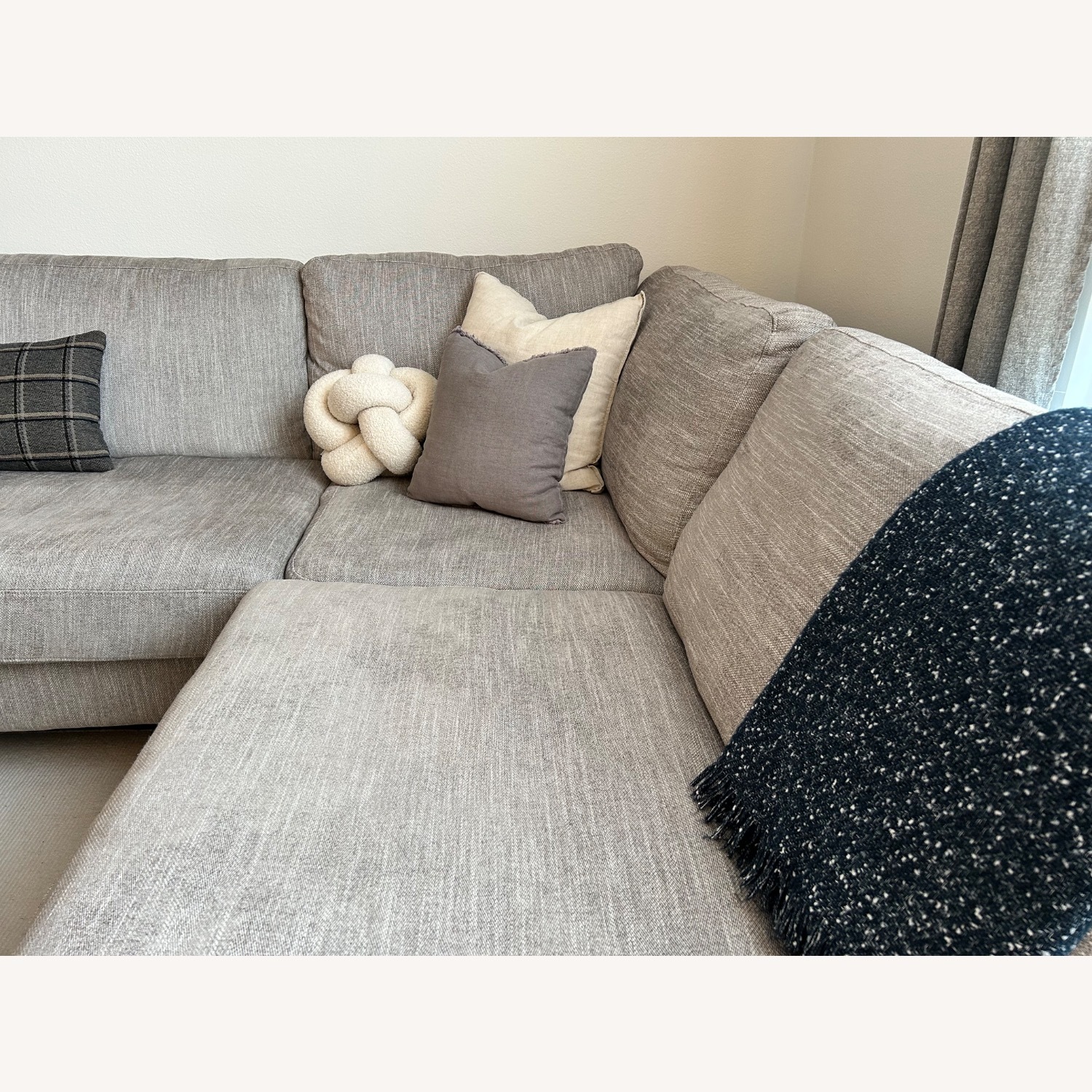 HD Buttercup Light Gray Fabric 3+ Piece Sectional - image-5