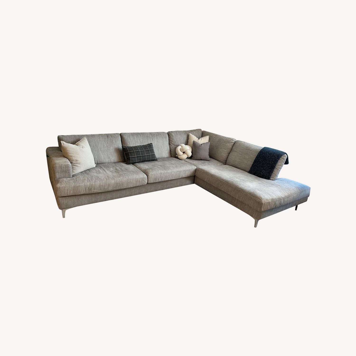 HD Buttercup Light Gray Fabric 3+ Piece Sectional - image-0