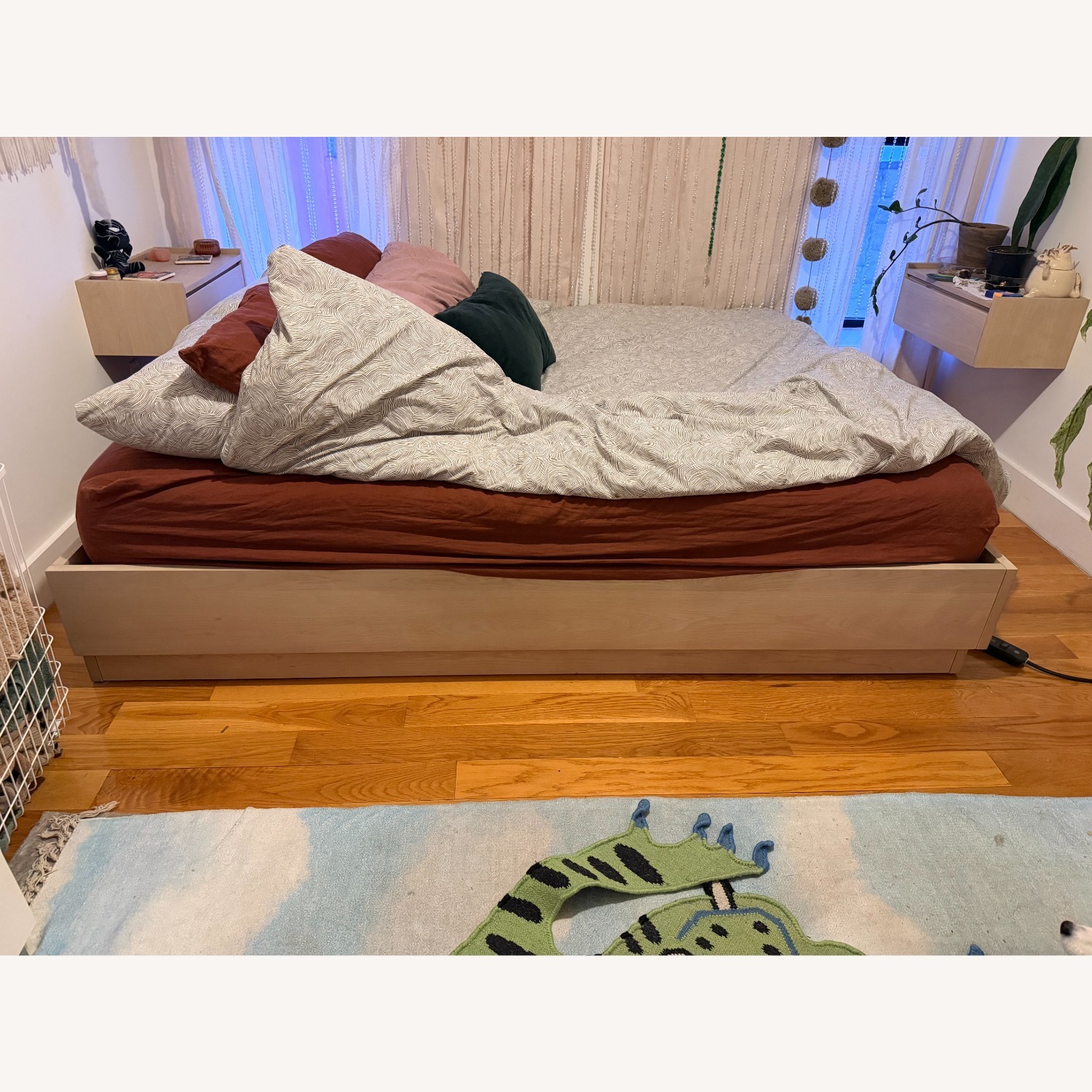  Crate & Barrel Batten Queen Plinth Platform Bed - image-2