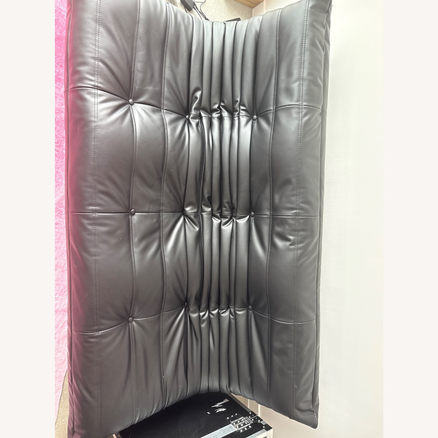 Togo Sofa Black Faux Leather 3+ Seater Sofa - image-3