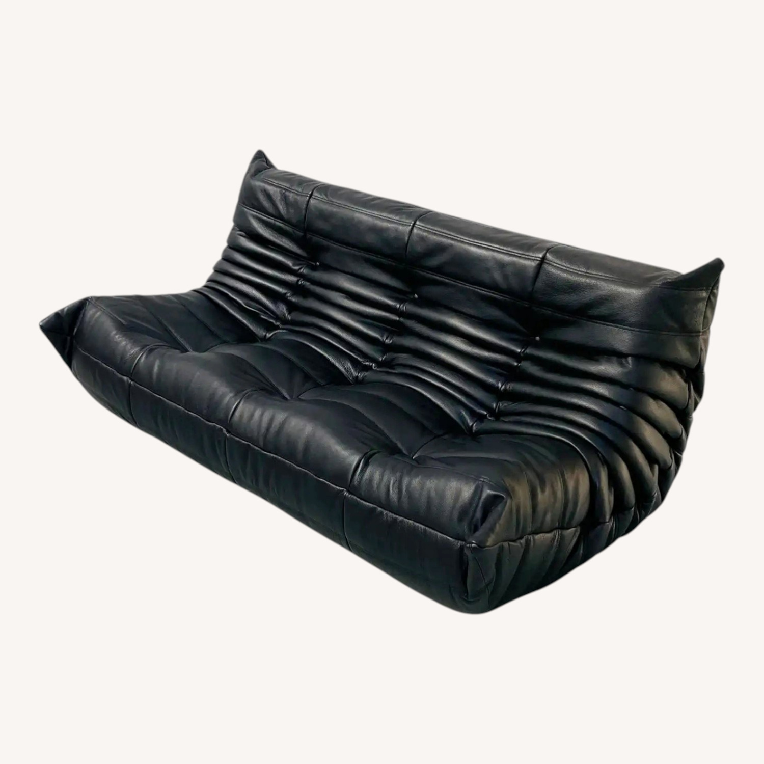 Togo Sofa Black Faux Leather 3+ Seater Sofa - image-0