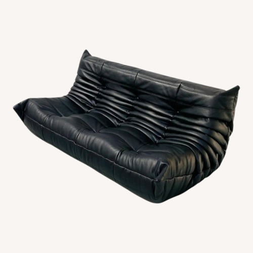 Used Togo Sofa Black Faux Leather 3+ Seater Sofa for sale on AptDeco