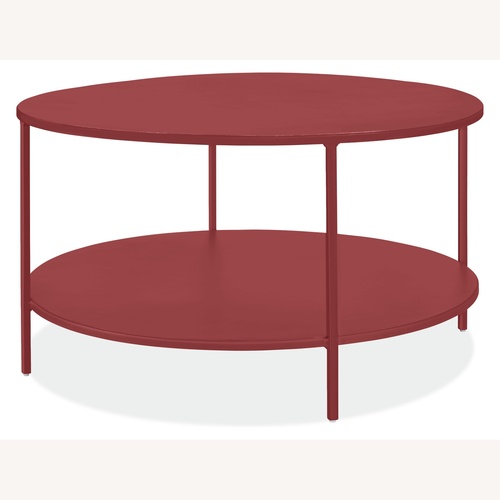 Used Room & Board Slim Red Metal Coffee Table for sale on AptDeco