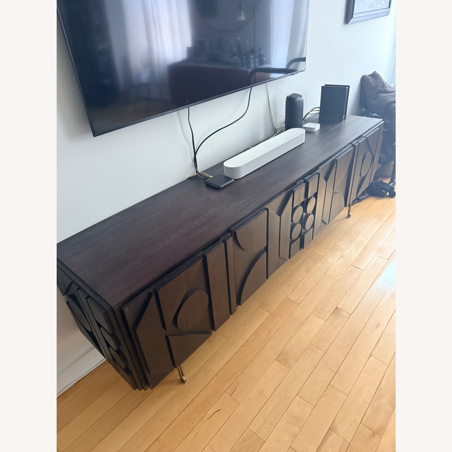 West Elm Dark Brown Pictograph Media Console - image-4