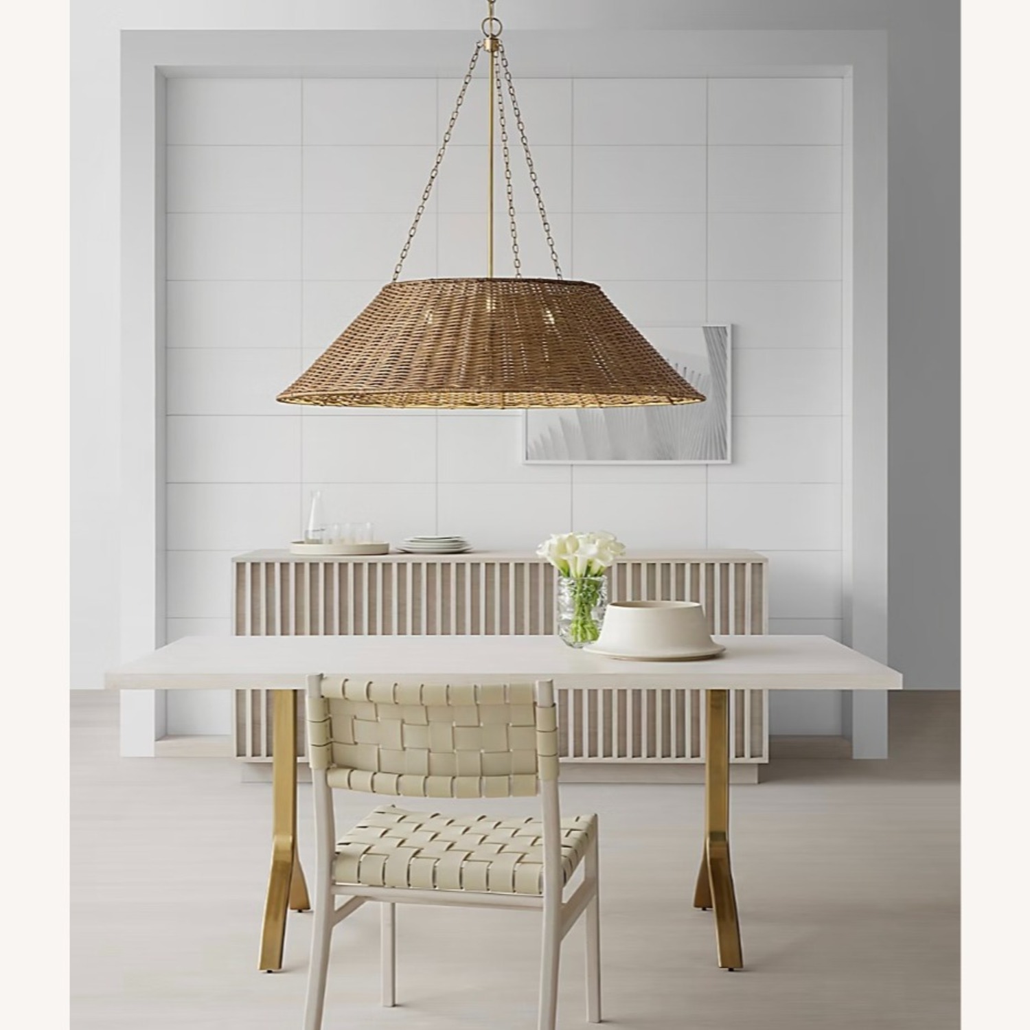 Visual Comfort Woven Hanging Shade Ceiling Light - image-3