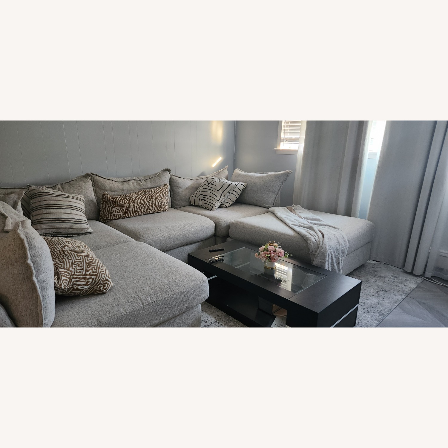 Jordan's Furniture Light Gray 3+ Piece Sectional - image-3