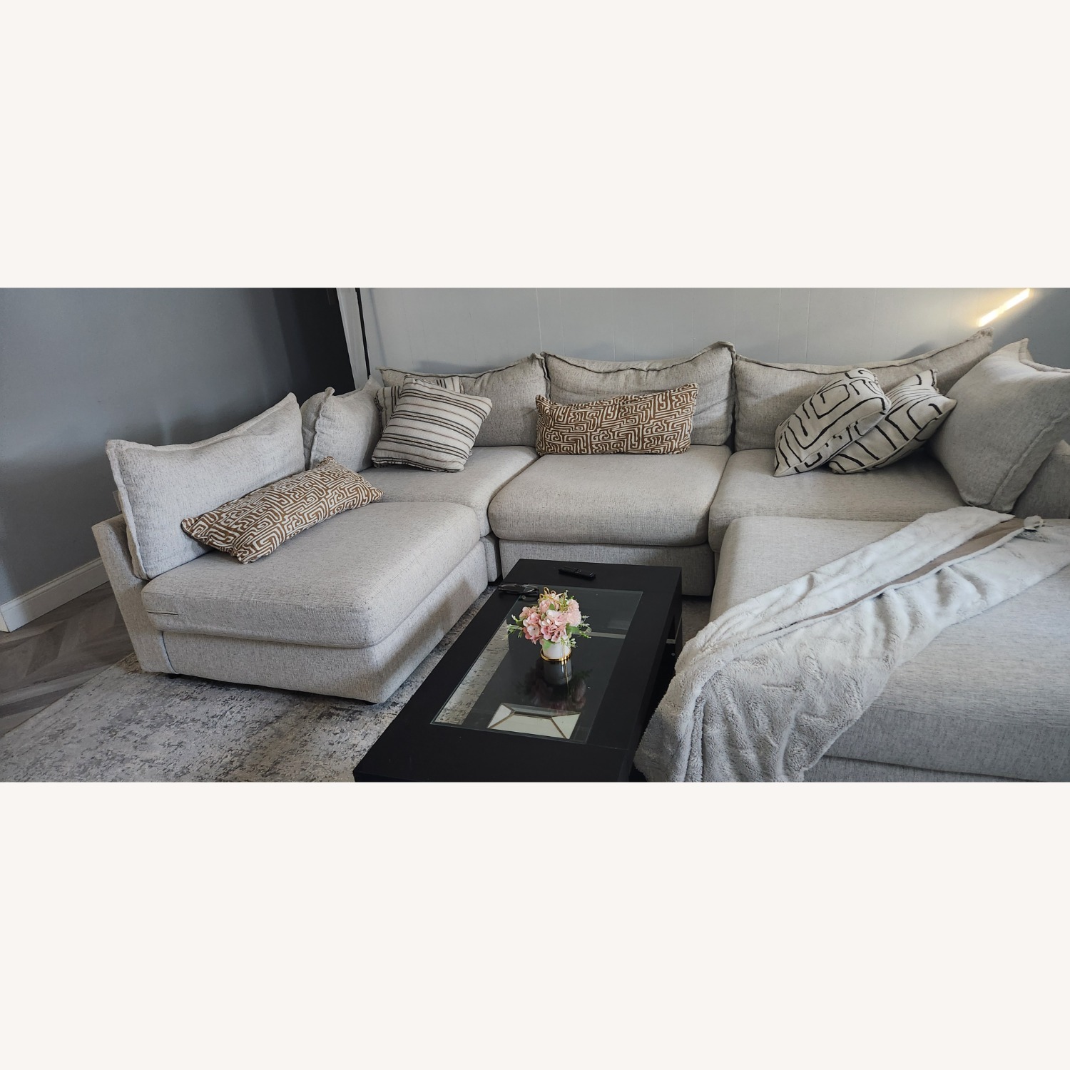 Jordan's Furniture Light Gray 3+ Piece Sectional - image-5