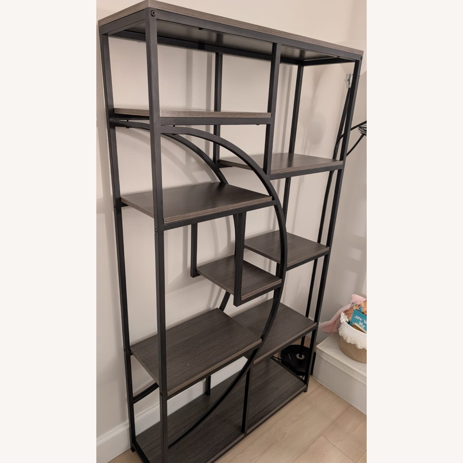 Oscer Industrial 5-Tier Etagere Bookcase - image-2