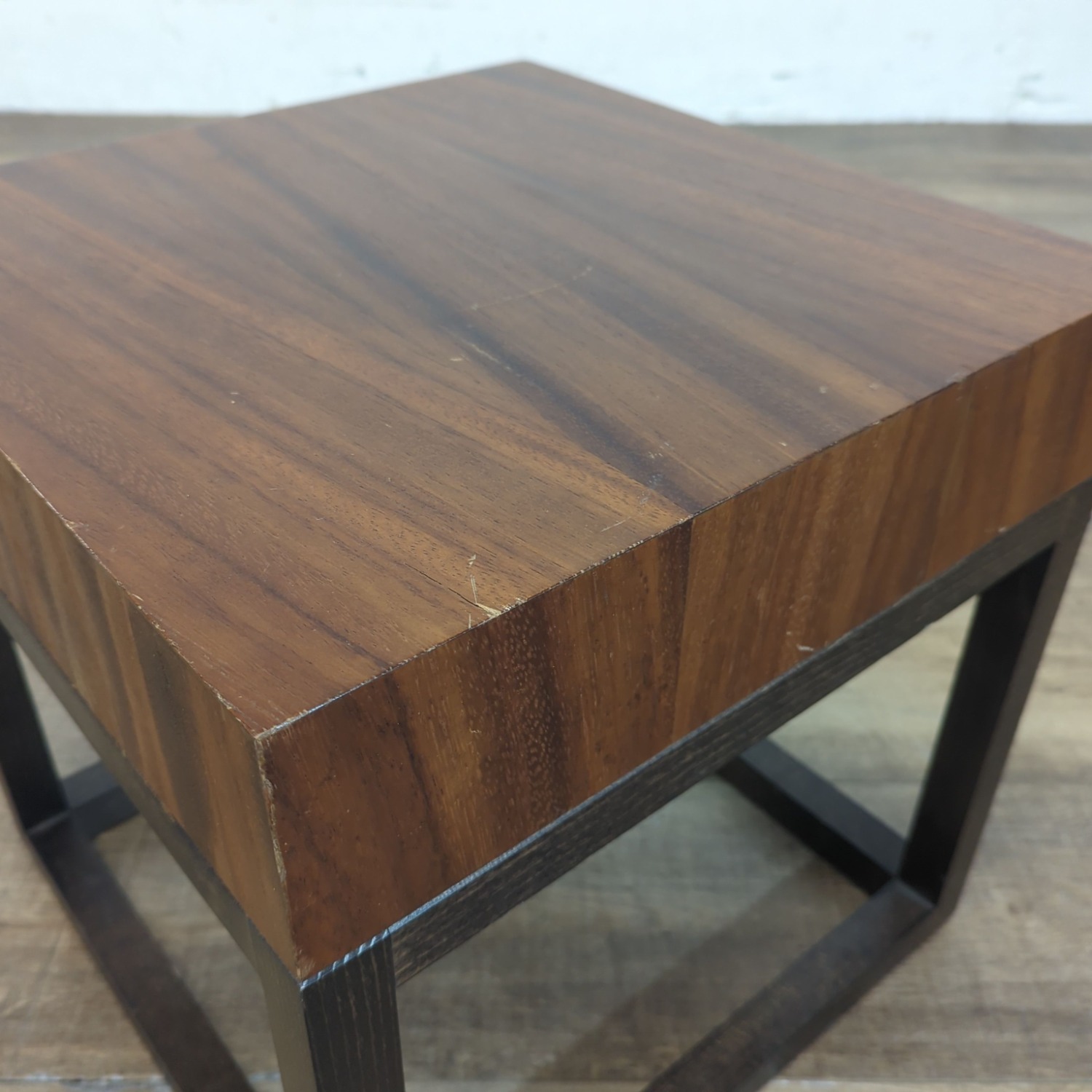 Crate & Barrel Wood Accent Table on Wood Base - image-8