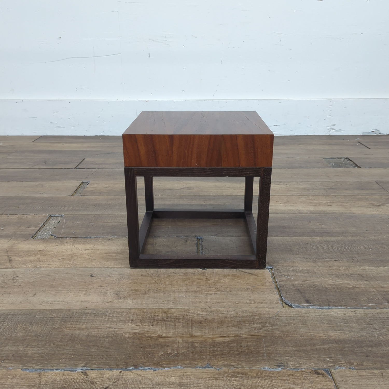 Crate & Barrel Wood Accent Table on Wood Base - image-0