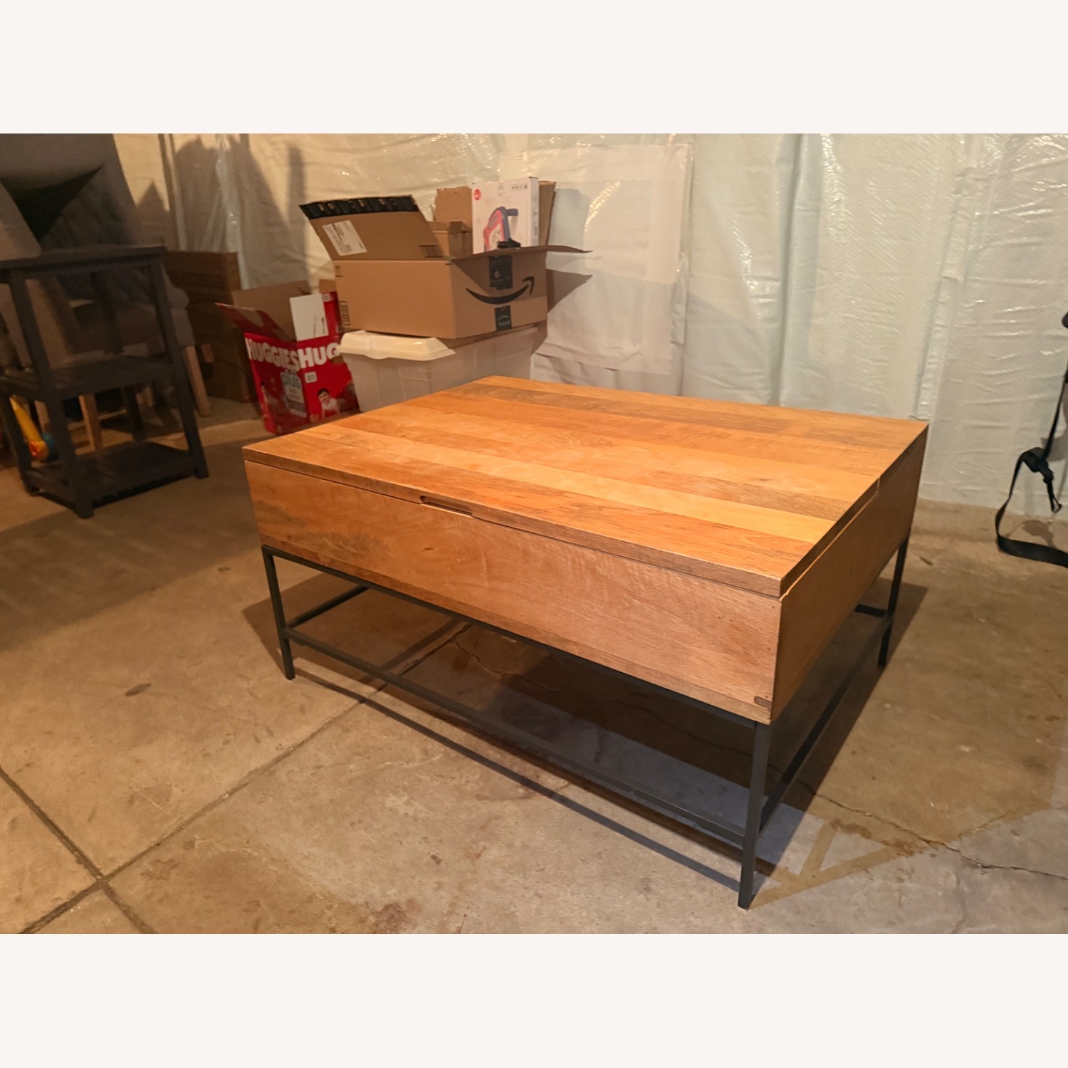 West Elm Industrial Storage Pull Up Coffee Table - image-1