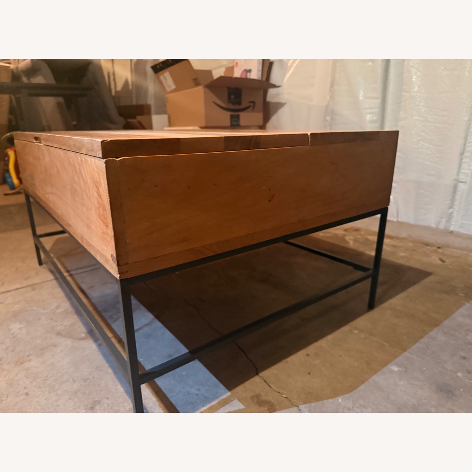 West Elm Industrial Storage Pull Up Coffee Table - image-5
