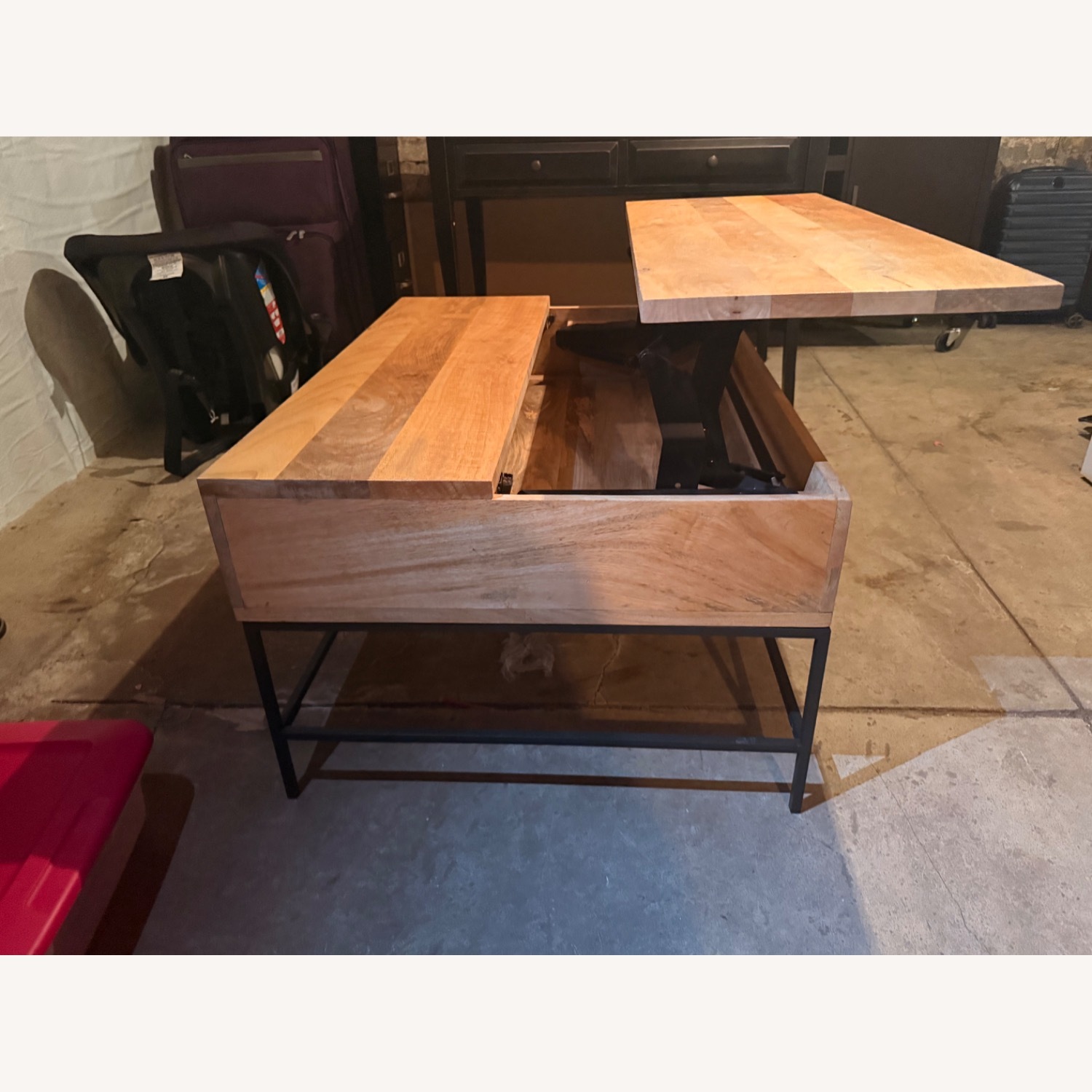 West Elm Industrial Storage Pull Up Coffee Table - image-2