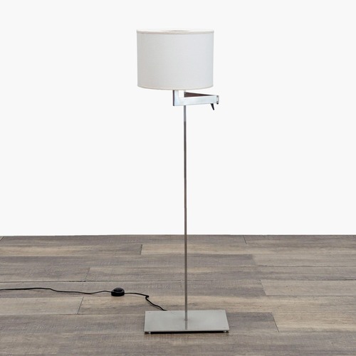 Used Modern Adjustable Floor Lamp with Fabric Shade	 for sale on AptDeco