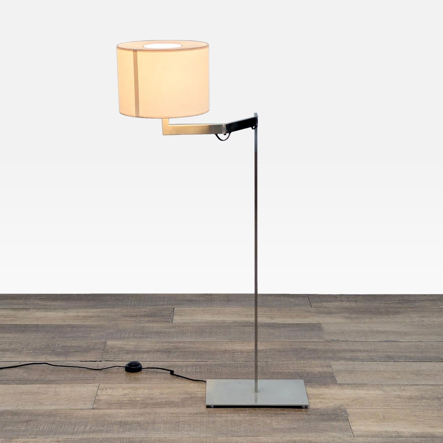 Modern Adjustable Floor Lamp with Fabric Shade - image-10