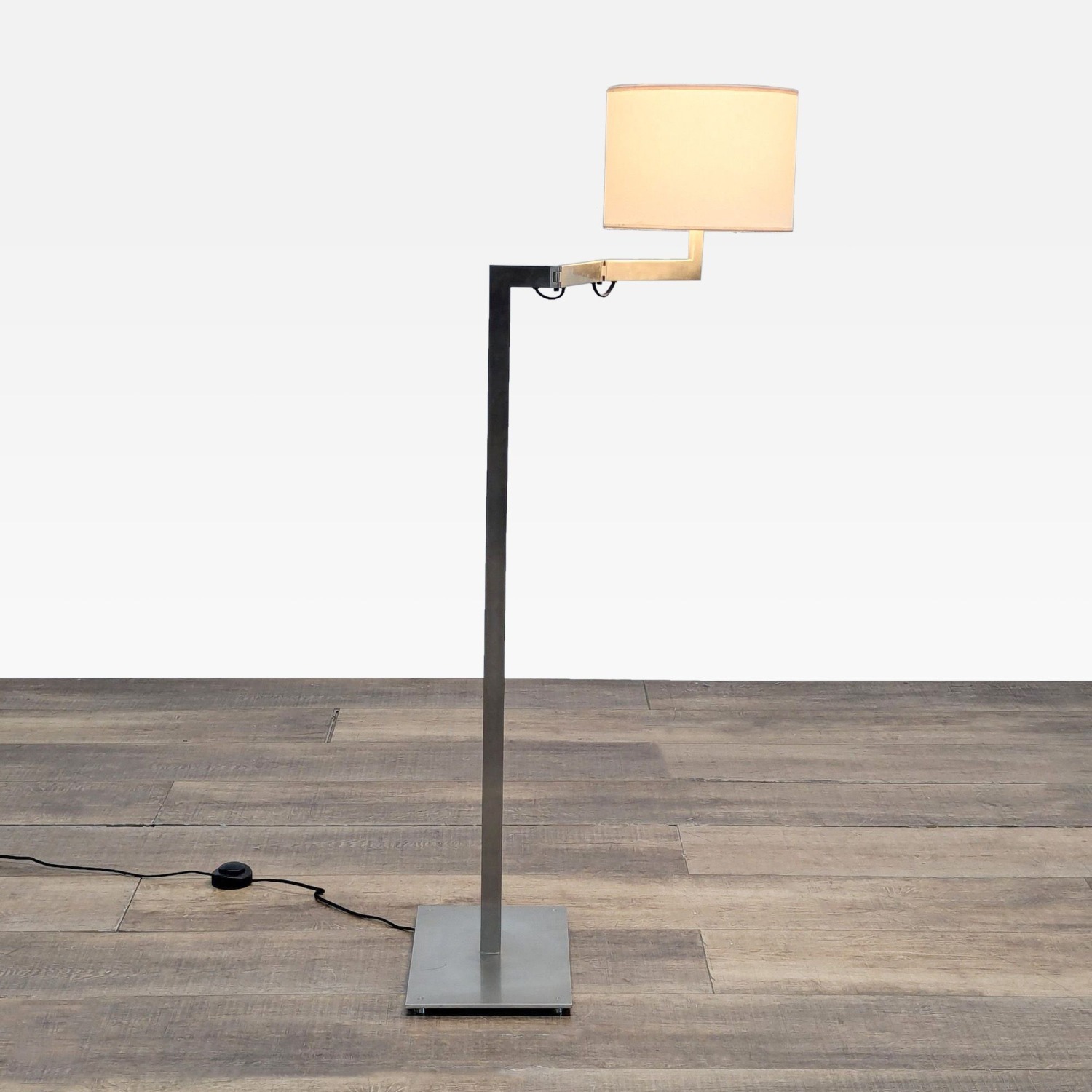Modern Adjustable Floor Lamp with Fabric Shade - image-4