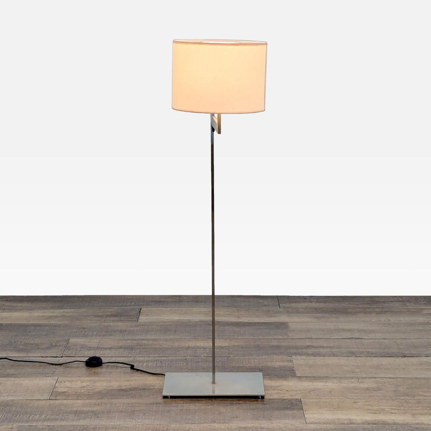 Modern Adjustable Floor Lamp with Fabric Shade - image-2