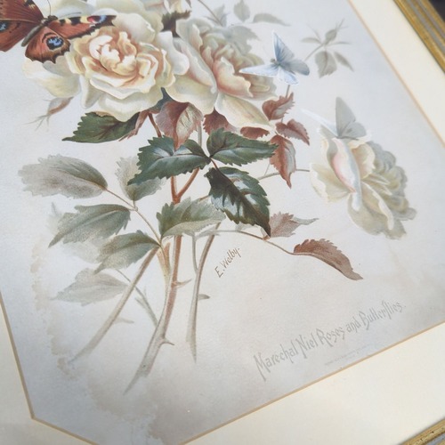 Used Framed "Marechal Niel Roses and Butterflies"  for sale on AptDeco