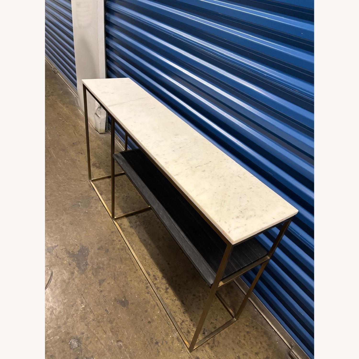 CB2 Two Tone Marble Console Table - image-4