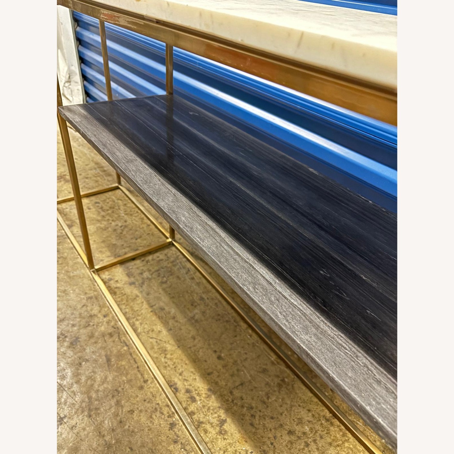 CB2 Two Tone Marble Console Table - image-6