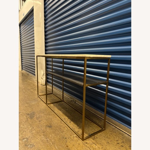 Used CB2 Two Tone Marble Console Table for sale on AptDeco