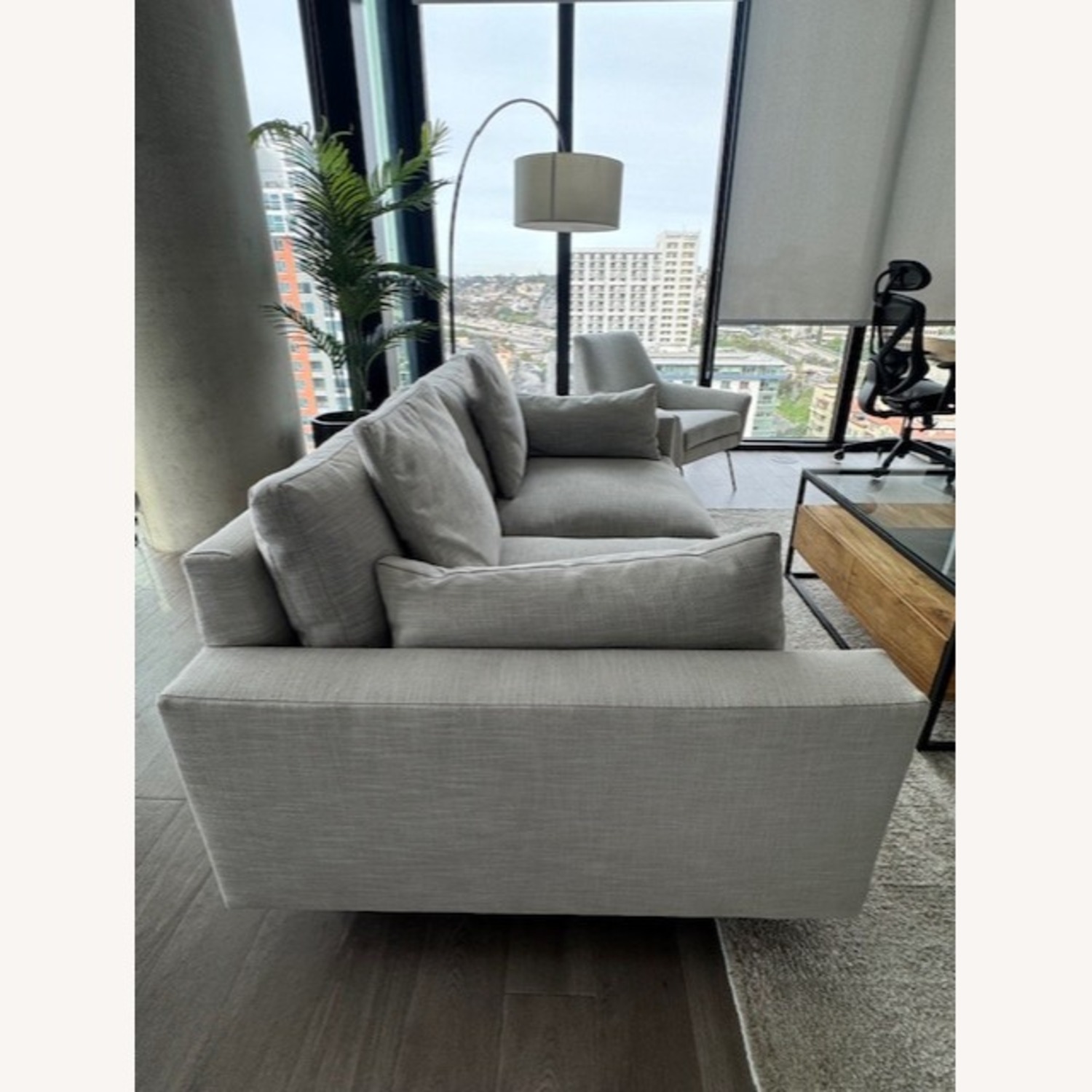 West Elm Light Gray 2 Piece Sectional - image-2