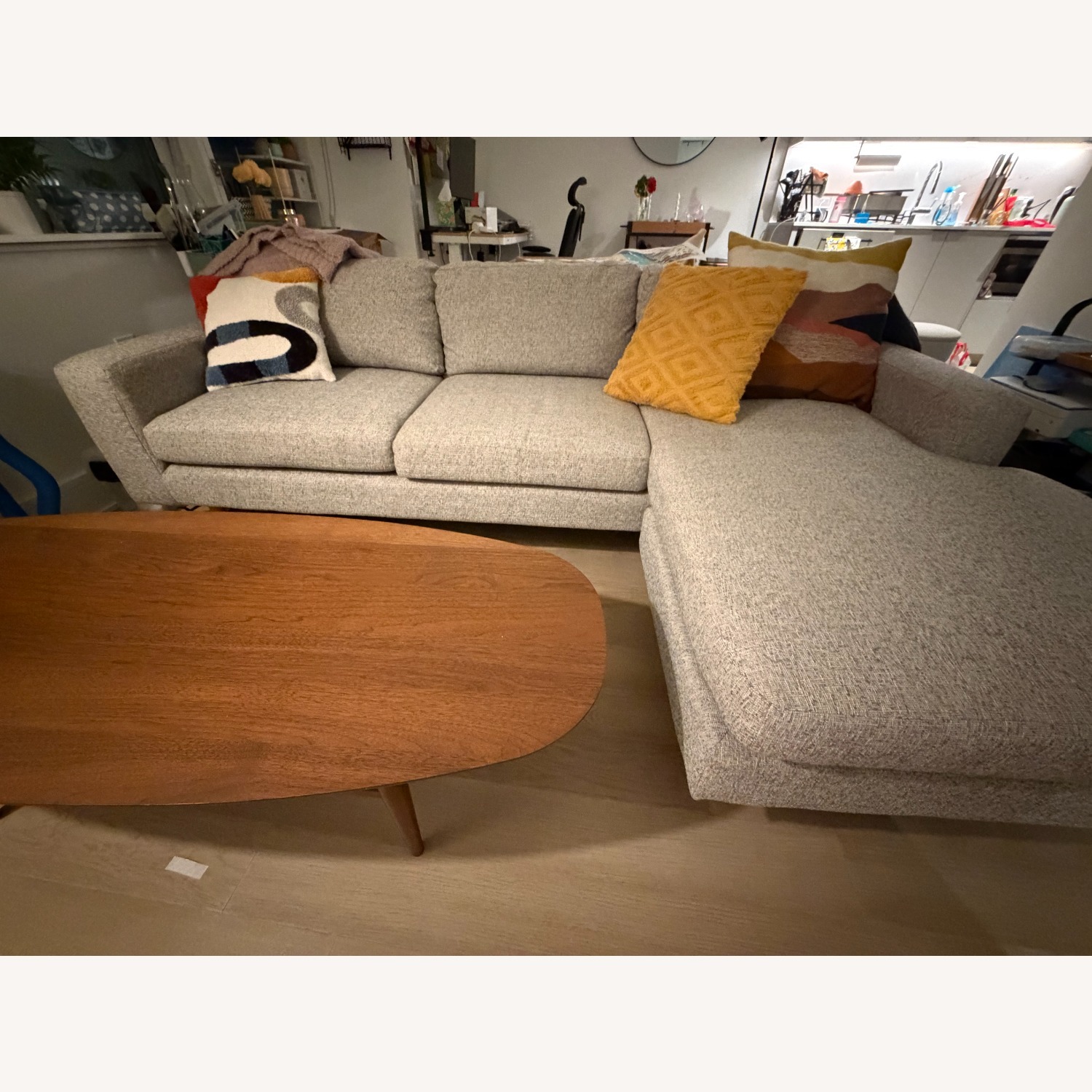 West Elm Eddy Light Gray Reversible Sectional - image-2