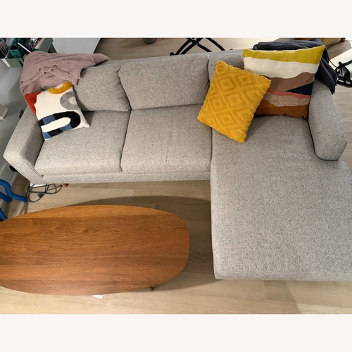 Used West Elm Eddy Light Gray Reversible Sectional for sale on AptDeco