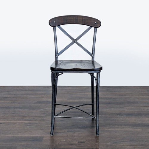 Used Standard Furniture Distressed Cross Back Bar Stool for sale on AptDeco