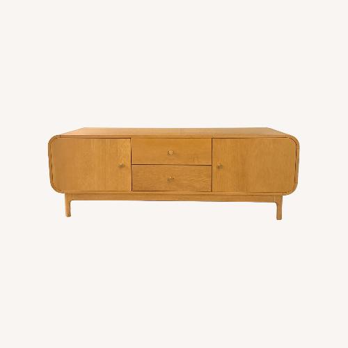 Used Anthropologie Natural Wood Media Storage for sale on AptDeco