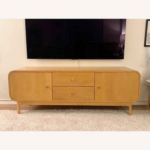 Used Anthropologie Natural Wood Media Storage for sale on AptDeco