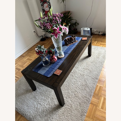 Used Bob's Discount Furniture Dark Brown Coffee Table for sale on AptDeco