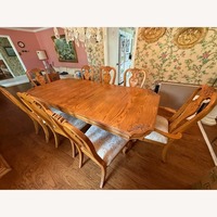 Havertys Oak Dining Table & 8 Chairs