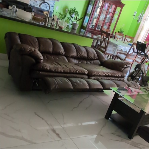 Used Dark Brown Leather 3+ Seater Sofa for sale on AptDeco