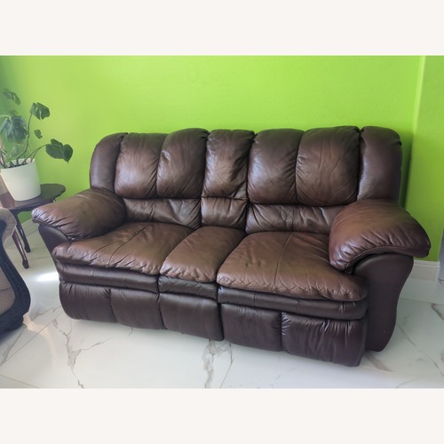 Used Dark Brown Leather 3+ Seater Sofa for sale on AptDeco
