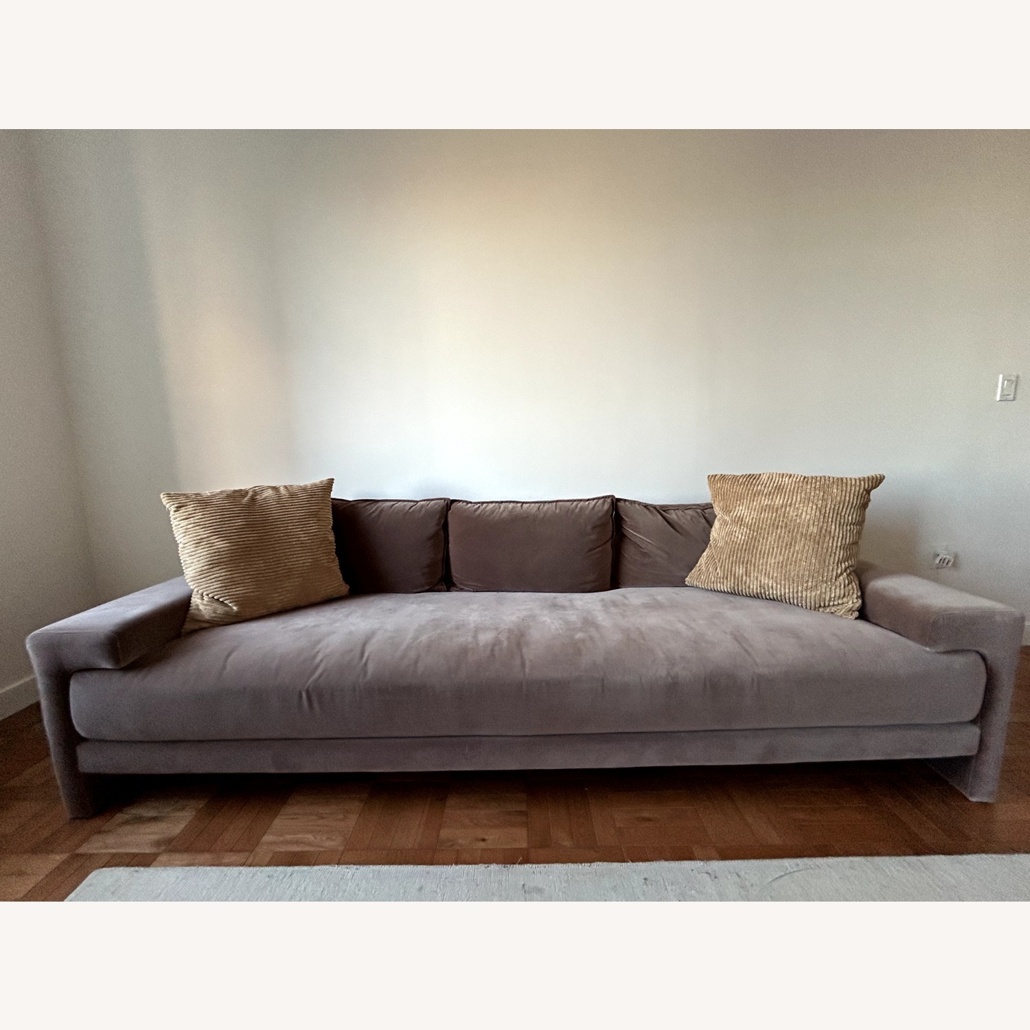 CB2 Camden Purple Velvet 3+ Seater Sofa - image-1